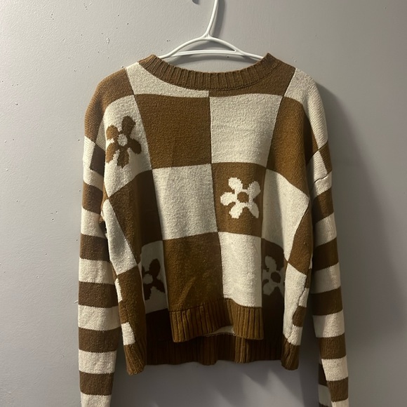Drop shoulder sweater checkerboard - Picture 1 of 1